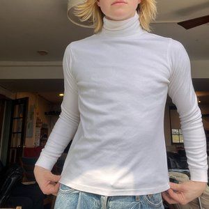 White cotton turtleneck (L.L. Bean)